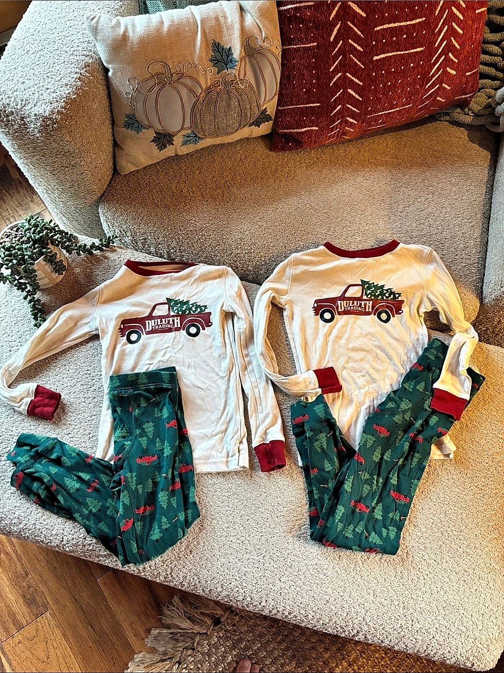 Duluth Trading Christmas Tree Truck Pajama Set Boys Size 6 and 7